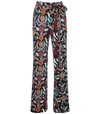 La Doublej Fire Flower In Punto Milano Jersey Slit Pants In Fireflwr