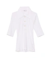 Rosetta Getty Short-sleeve Cotton Polo Shirt In White