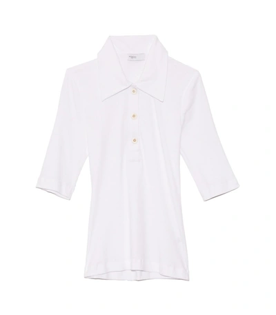Rosetta Getty Short-sleeve Cotton Polo Shirt In White