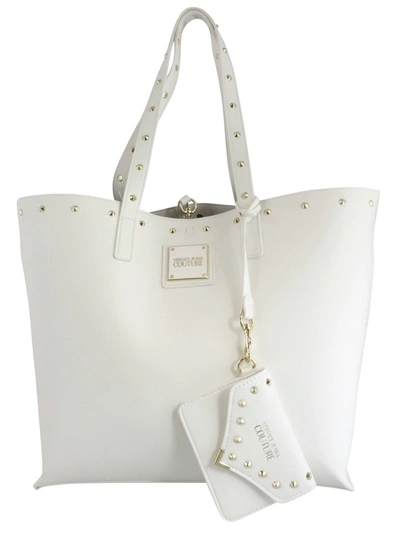 Versace Jeans Couture Borchie Tote In Optical White