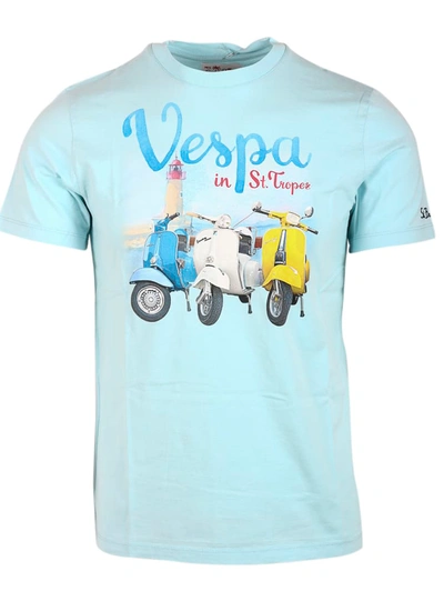 Mc2 Saint Barth Vespa St Tropez Printed T-shirt - Vespa Special Edition ® In Heavenly