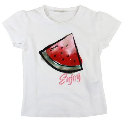 Liu •jo Kids' Cotton T-shirt In White