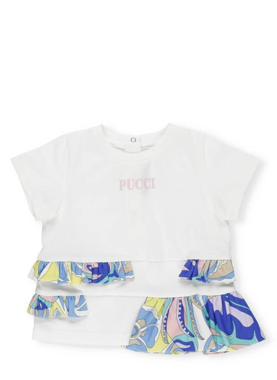 Emilio Pucci Kids' Logo T-shirt In White