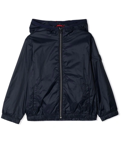 Fay Teen Zip-up Hooded Jacket In Blu