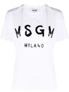 Msgm Round Neck Short Sleeves Straight Hem In 白色