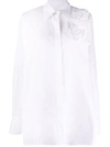 Valentino Oversized Pointed-collar Button-front Shirt In White