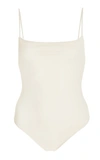 Lido Women's Open-back Stretch Swimsuit In White,black