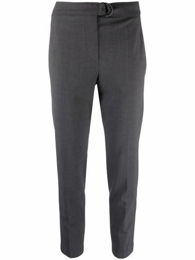 Brunello Cucinelli Mid-rise Cropped Trousers In Grey