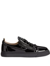 GIUSEPPE ZANOTTI FRANKIE PATENT LEATHER LOW-TOP SNEAKERS