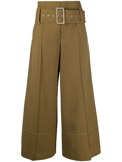 10 CORSO COMO HIGH-WAIST BELTED WIDE-LEG TROUSERS