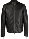 DSQUARED2 GRAINED LEATHER ZIP-UP JACKET