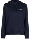 Apc Logo Cotton Jersey Sweatshirt Hoodie In Blau