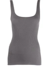 Rag & Bone The Essential Scoop Neck Ribbed Tank In Grau