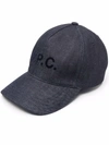 Apc A.p.c. Logo Baseball Cap In Blau