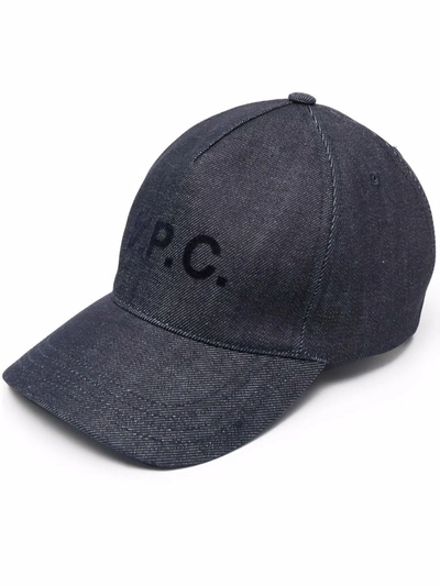 Apc A.p.c. Logo Baseball Cap In Blau