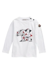 Moncler Long Sleeved Shirt With Print In 002 White