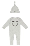 MILES AND MILAN EMBROIDERED ROMPER & HAT SET,MM106HG