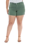 Slink Jeans Vented Denim Shorts In Myrtle