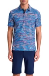 Bugatchi Men's Digital-print Polo Shirt In Classic Blue