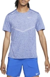 Nike Men's Rise 365 Dri-fit Short-sleeve Running Top In Game Royal/ Heather
