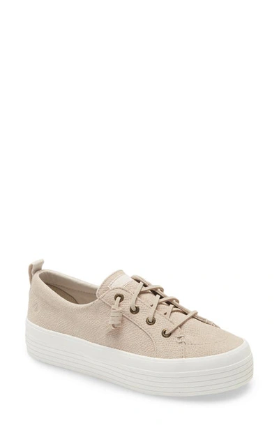 Sperry Crest Vibe Serpent Platform Trainer In Ivory Leather