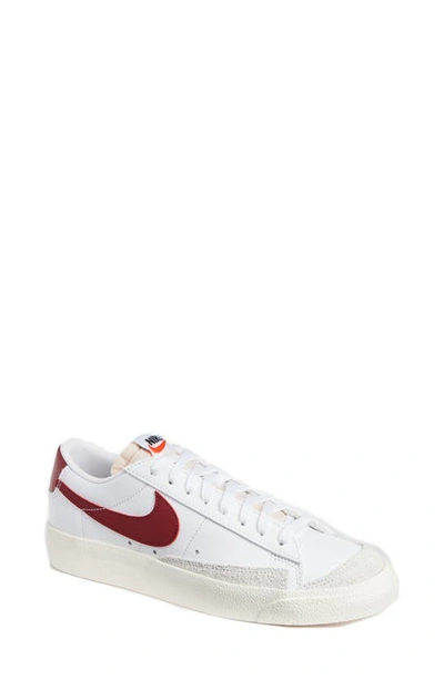 Nike Blazer Low '77 Vntg Sneakers In White/team Red In White/ Team Red/ White/ Sail
