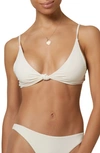 O'neill Pismo Saltwater Solid Bikini Top In Vanilla