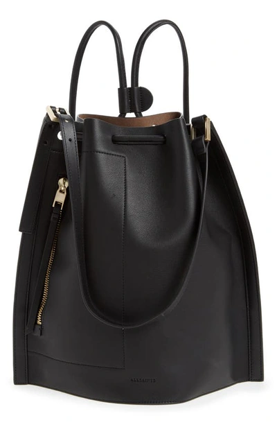 Allsaints Alpha Leather Backpack In Liquid Khaki | ModeSens display picture 3