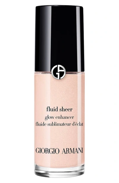 Giorgio Armani Fluid Sheer Glow Enhancer Liquid Highlighter, Bronzer & Blush, 0.6 oz In 07 Pink Pearl