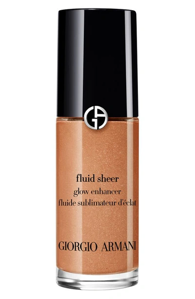 Giorgio Armani Fluid Sheer Glow Enhancer Liquid Highlighter, Bronzer & Blush, 0.6 oz In 10 Golden Bronze