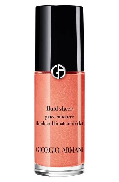 Giorgio Armani Fluid Sheer Glow Enhancer Liquid Highlighter, Bronzer & Blush, 0.6 oz In 05 Peach Blush