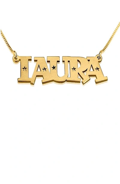 Melanie Marie Personalized Nameplate Necklace In Gold Plated