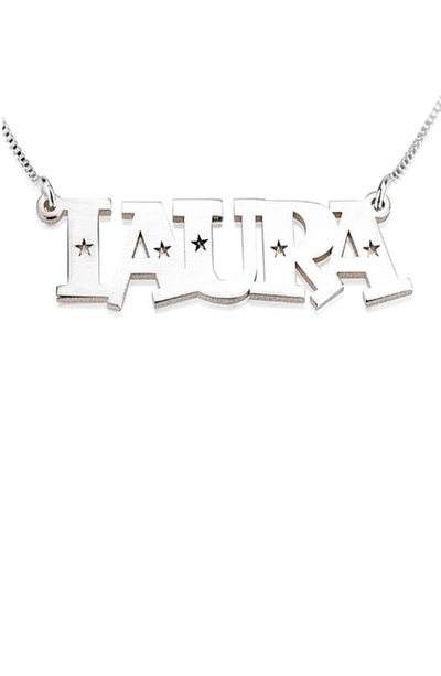 Melanie Marie Personalized Nameplate Necklace In Sterling Silver