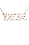 Melanie Marie Personalized Nameplate Necklace In Rose Gold Plated