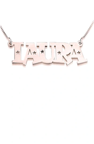 Melanie Marie Personalized Nameplate Necklace In Rose Gold Plated