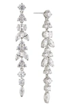 Nadri Prima Linear Drop Earrings In Rhodium