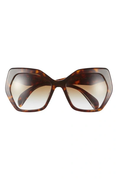 Prada 53mm Gradient Irregular Sunglasses In Tortoise/ Brown Gradient