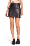 Bb Dakota By Steve Madden Bb Dakota Basel Faux Leather Miniskirt In Black