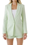 Endless Rose Tailored Single Button Blazer In Pistachio