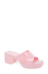 Jeffrey Campbell Women's Bubblegum Jelly Platform High Heel Slide Sandals In Pink