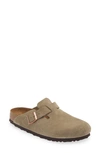 Birkenstock Boston Soft Footbed Suede Clog In Taupe