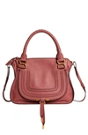 Chloé Medium Marcie Calfskin Leather Satchel In Faded Rose