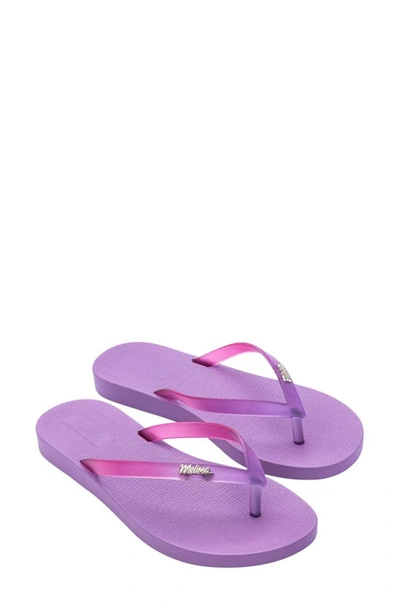 Melissa Sun Venice Flip Flop In Lilac/ Clear