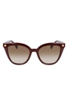Lanvin Arpege 53mm Gradient Cat Eye Sunglasses In Burgundy