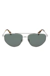 Lanvin Mother & Child 58mm Aviator Sunglasses In Silver/ Green