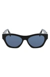 Lanvin Mother & Child Logo Rectangle Acetate Sunglasses In Black
