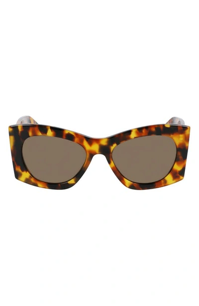 Lanvin Mother & Child Logo Acetate Butterfly Sunglasses In Tortoise Shell