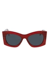 Lanvin Mother & Child 54mm Butterfly Sunglasses In Striped Red