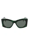 Lanvin Mother & Child 54mm Butterfly Sunglasses In Green/ Havana Green