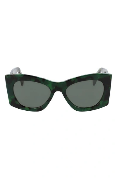 Lanvin Mother & Child 54mm Butterfly Sunglasses In Green/ Havana Green